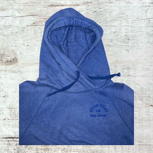 Pink Victoria’s Secret Blue “good vibes all the time” Hoodie Women’s Size Medium - Picture 4 of 6